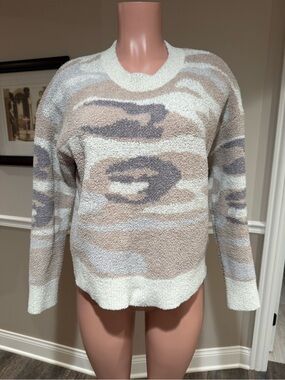 Thread & Supply Neutral Camo Crewneck Sweater - Beige & Gray